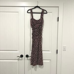 Reformation Burgundy Floral Midi Dress